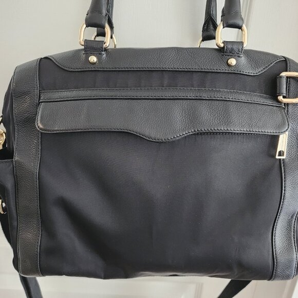 Rebecca Minkoff Black Knocked Up Black Nylon/Leather Diaper Bag with gold hardwa - Picture 2 of 12